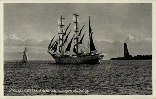 Ak Ostseebad Laboe, Marine Ehrenmal, Segelschulschiff