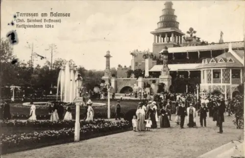 Ak Berlin Wilmersdorf Halensee, Terrassen am Halensee