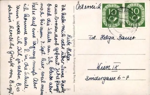 Ak Benrath Düsseldorf am Rhein, Rhein mit Hafen