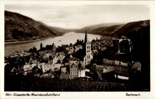 Ak Bacharach am Rhein, Gesamtansicht, Köln-Düsseldorfer Rheindampfschifffahrt
