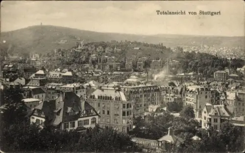 Ak Stuttgart in Württemberg, Totalansicht von  Stadtansicht, Landschaft,  