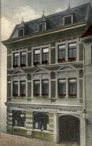 Ak Sangerhausen am Südharz, Hotel Wolff, Restaurant, Auto tation, Teruf N 294