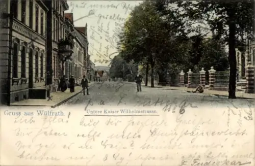 Ak Wülfrath im Bergischen Land, Untere Kaiser Wilhelmstraße,  Menschen auf der Straße, 