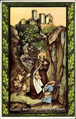 Ak Lutherstadt Eisenach Thüringen, Hellthal,  Wartburg, Flucht der Heiligen Elisabeth, Berglandsc