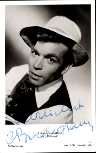 Ak Schauspieler Claus Biederstaedt, Portrait, Autogramm, Film Feuerwerk