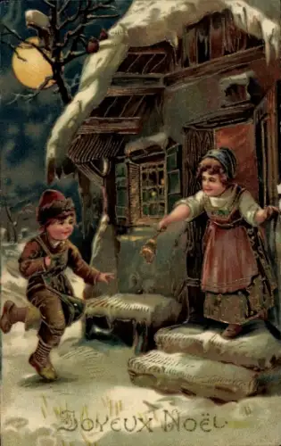 Präge Ak Frohe Weihnachten, Kinder