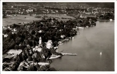 Ak Bad Schachen Lindau am Bodensee Schwaben, Fliegeraufnahme