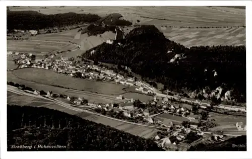 Ak Straßberg im Zollernalbkreis, Fliegeraufnahme