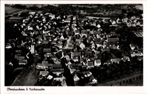Ak Obereisesheim Neckarsulm in Württemberg, Fliegeraufnahme