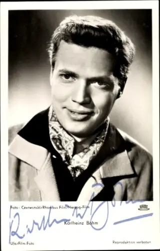 Ak Schauspieler Karlheinz Böhm, Herzog Film, Portrait, Autogramm