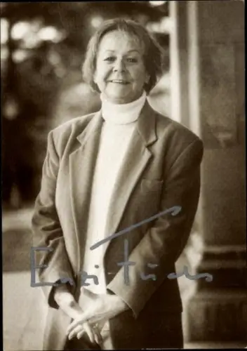 Autogrammkarte Schauspielerin Enzi Fuchs, Portrait, Autogramm