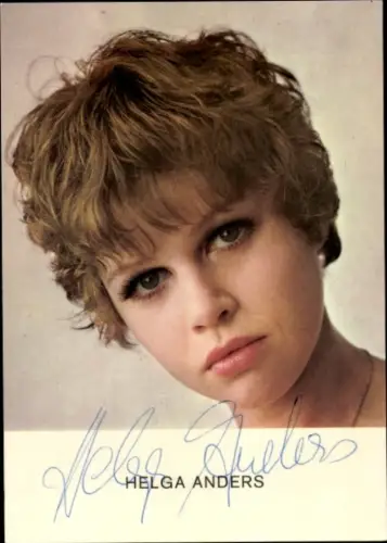 Ak Schauspielerin Helga Anders, Portrait, Autogramm