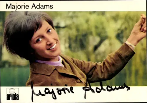 Ak Sängerin Majorie Adams, Portrait, Autogramm