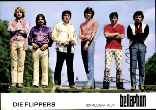 Autogrammkarte Musikgruppe Die Flippers, Portrait, Autogramm