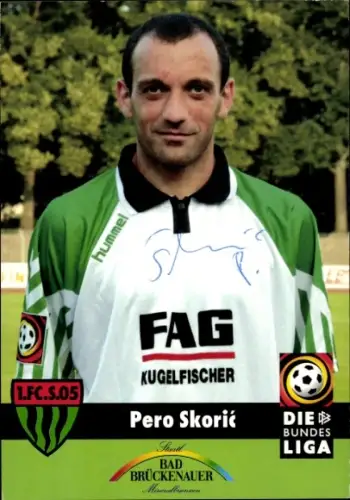 Autogrammkarte Fußballer Pero Skorić, 1. FC Schweinfurt 05, Autogramm