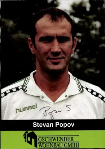 Autogrammkarte Fußballer Stevan Popov, 1. FC Schweinfurt 05, Autogramm