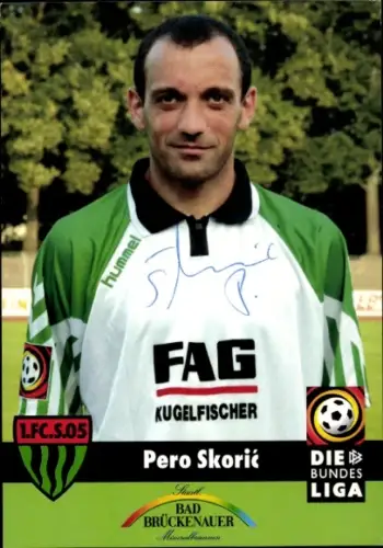 Autogrammkarte Fußballer Pero Skorić, 1. FC Schweinfurt 05, Autogramm