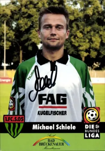 Autogrammkarte Fußballer Michael Schiele, 1. FC Schweinfurt 05, Autogramm