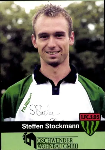 Autogrammkarte Fußballer Steffen Stockmann, 1. FC Schweinfurt 05, Autogramm