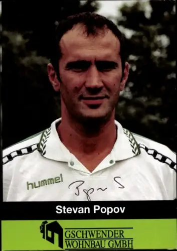 Autogrammkarte Fußballer Stevan Popov, 1. FC Schweinfurt 05, Autogramm
