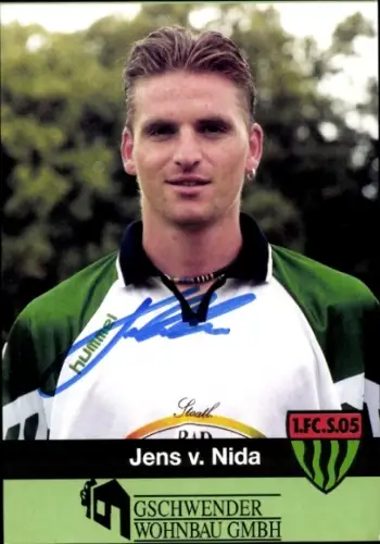 Autogrammkarte Fußballer Jens von Nida, 1. FC Schweinfurt 05, Autogramm