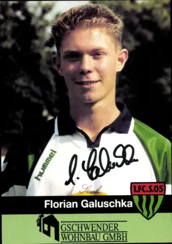 Autogrammkarte Fußballer Florian Galuschka, 1. FC Schweinfurt 05, Autogramm