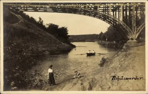 Foto Ak Berlin Spandau Wilhelmstadt Pichelswerder, Viadukt, Fluss