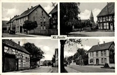 Ak Klein Ilsede in Niedersachsen, Straßenpartien, Fachwerkhäuser, Kirche