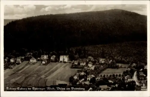 Ak Cabarz Tabarz im Thüringer Wald, Villen am Datenberg, Klinke Fliegeraufnahme 14270