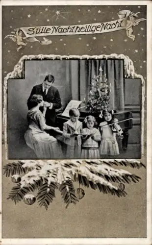 Ak Weihnachten, Singende Kinder und Eltern, RKL 2974/3