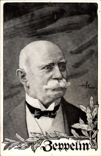 Künstler Ak Ferdinand Graf von Zeppelin, Portrait, Deutscher Luftflotten Verein