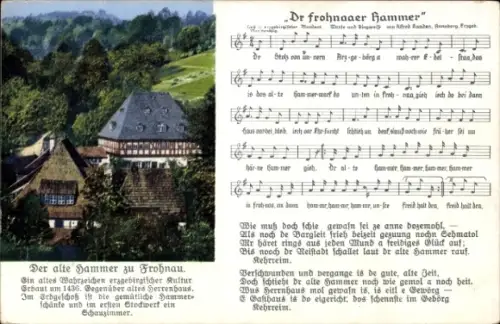 Lied Ak Frohnau Annaberg Buchholz Erzgebirge, Dr Frohnaaer Hammer, Hammerschänke, Alfred Kaaden