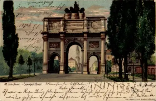 Litho München Bayern, Siegestor