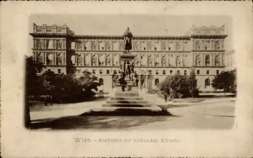 Ak Wien 1 Innere Stadt,  Akademie der bildenden Künste, Statue, Park