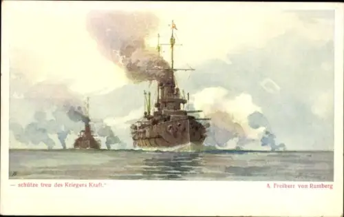 Künstler Ak Ramberg, A. Freiherr von, Österreichisches Kriegsschiff, SMS Viribus Unitis Klasse