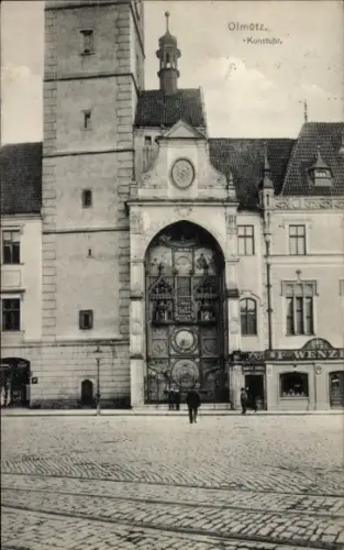 Ak Olomouc Olmütz Stadt, Kunstuhr, Stadtansicht,  WENZI