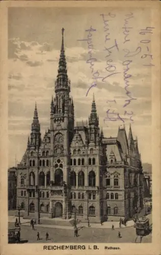 Ak Reichenberg in Böhmen Liberec Tschechien, Rathaus von Reichenberg,  Architektur, 
