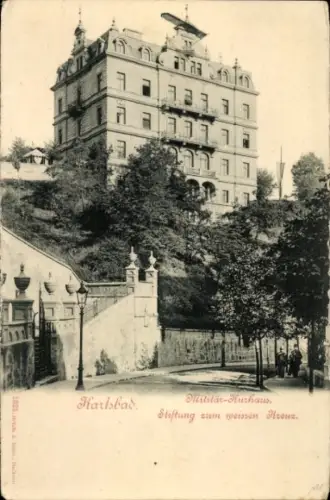 Ak Karlsbad in Baden,  Militär-Kurhaus, Stiftung zum peissen Hrouz