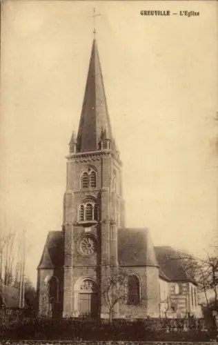 Ak Greuville Seine-Maritime, Kirche