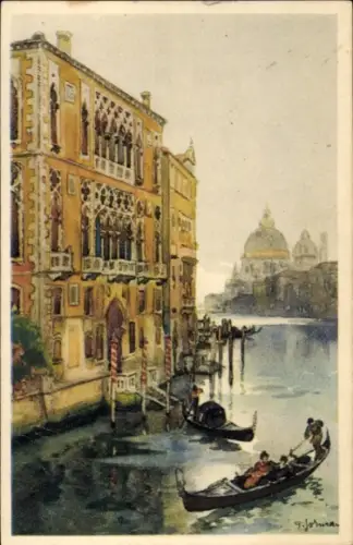 Ak Venezia Venedig Veneto,  Canal Grande, Palazzo Franchetti, Gondeln, Wasser