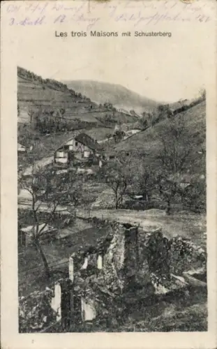 Ak Les Trois Maisons Phalsbourg Moselle mit Schusterberg
