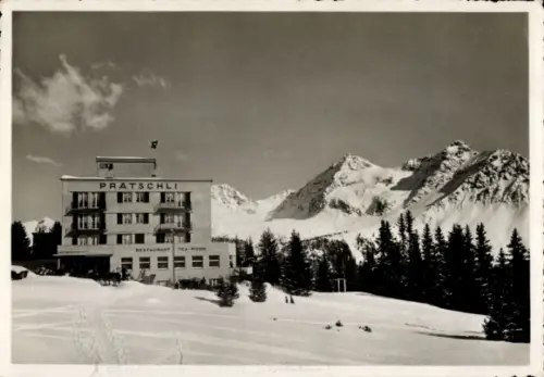 Ak Arosa Kanton Graubünden Schweiz, Berghotel Pratschli, Restaurant, Schnee, Berge, Arosa