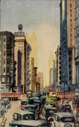 Ak New York City USA, Verkehr auf der Fifth Avenue and 42nd Street