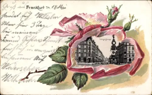 Rosen Passepartout Litho Frankfurt am Main, Kaiserstraße