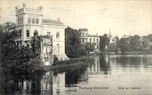 Ak Hamburg Nord Uhlenhorst, Villen am Feenteich