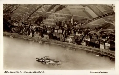 Ak Assmannshausen Rüdesheim am Rhein, Köln-Düsseldorfer Rheindampfschifffahrt, Dampfer