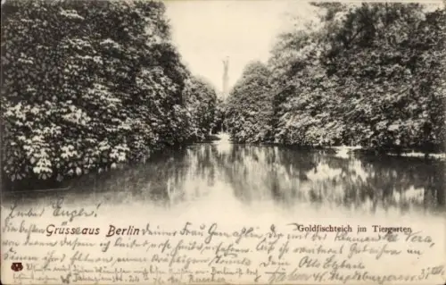 Ak Berlin Tiergarten, Goldfischteich