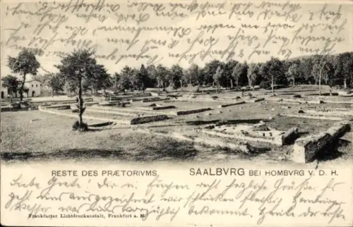 Ak Saalburg Bad Homburg vor der Höhe Hessen, Römerkastell Kastell Saalburg, Praetorium, Ruinen