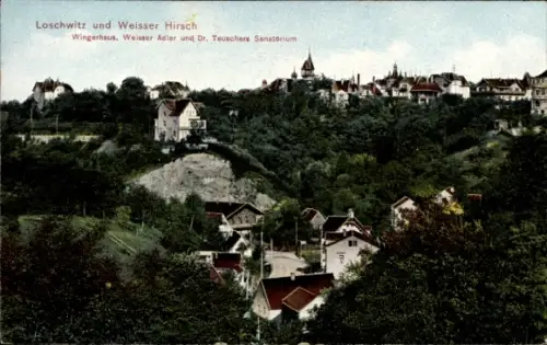 Ak Dresden Loschwitz, Wingerhaus, Weißer Adler und Dr. Teuschers Sanatorium