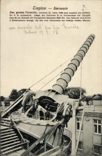 Ak Berlin Treptow, Sternwarte, Fernrohr